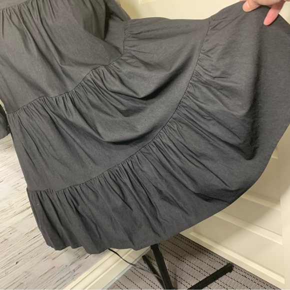 EMMA Knudsen Black Babydoll Mini Shift Dress Ruffles Relax Fit 1/2 Sleeve Sz XS - Picture 10 of 12